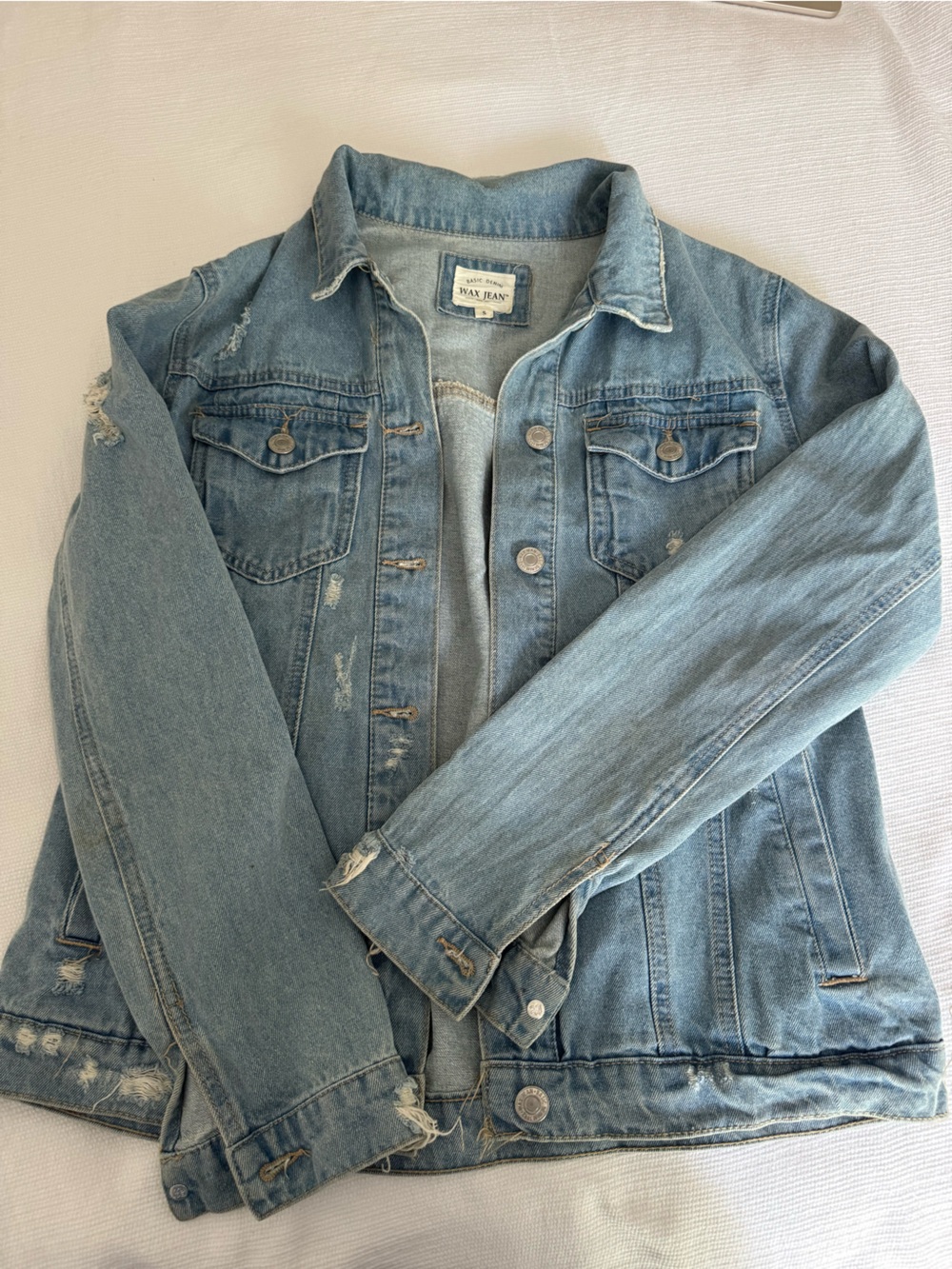 Wax Jean Light Blue Distressed Denim Jacket